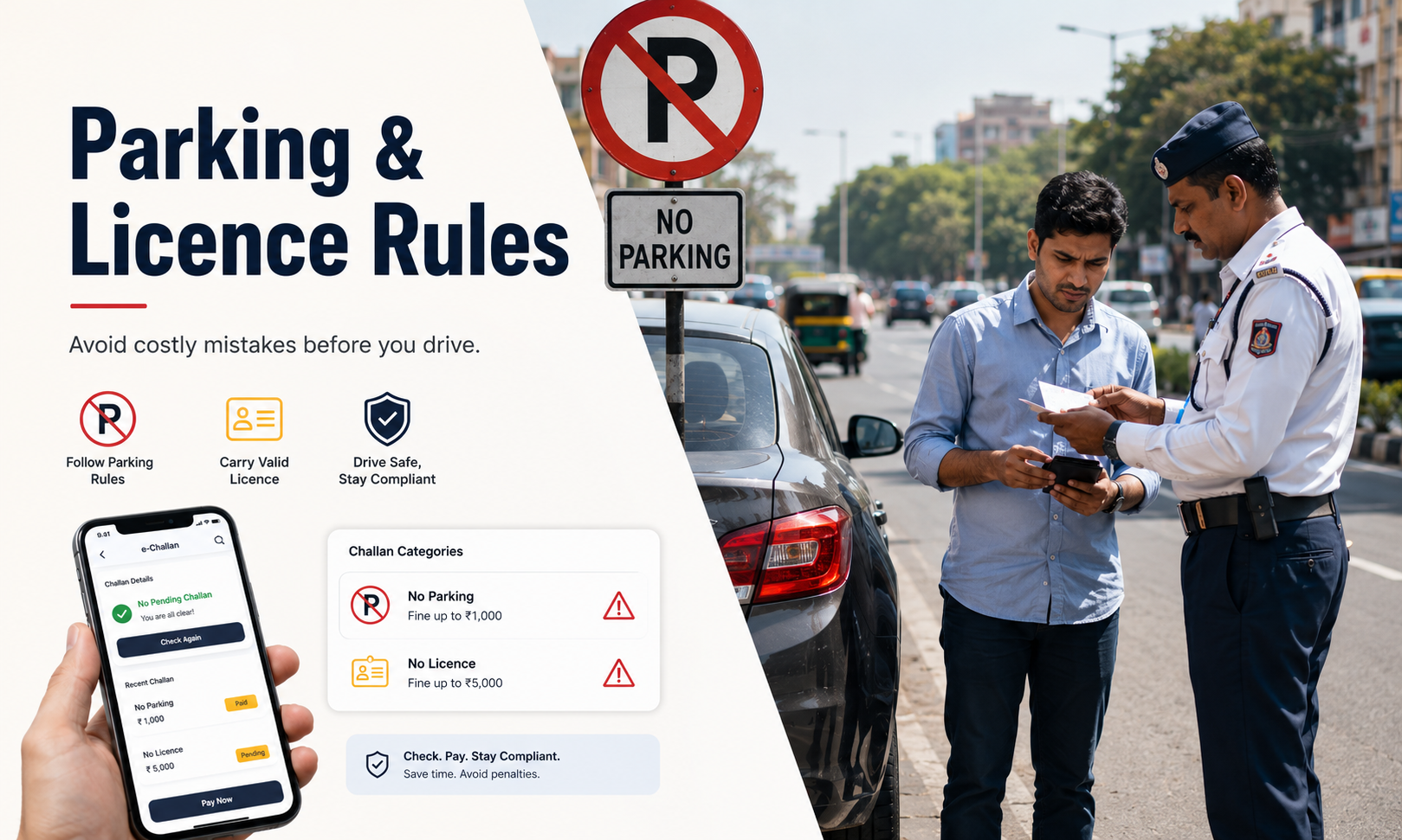 No Parking Challan and Driving Without Licence Guide